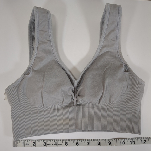 Aerie Women's Ribbed Sports Bra Gray , Size L - Picture 4 of 6